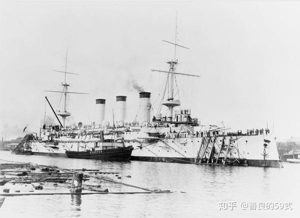 八云号装甲巡洋舰,订购于什切青的德国伏尔坚造船厂,1900年竣工.