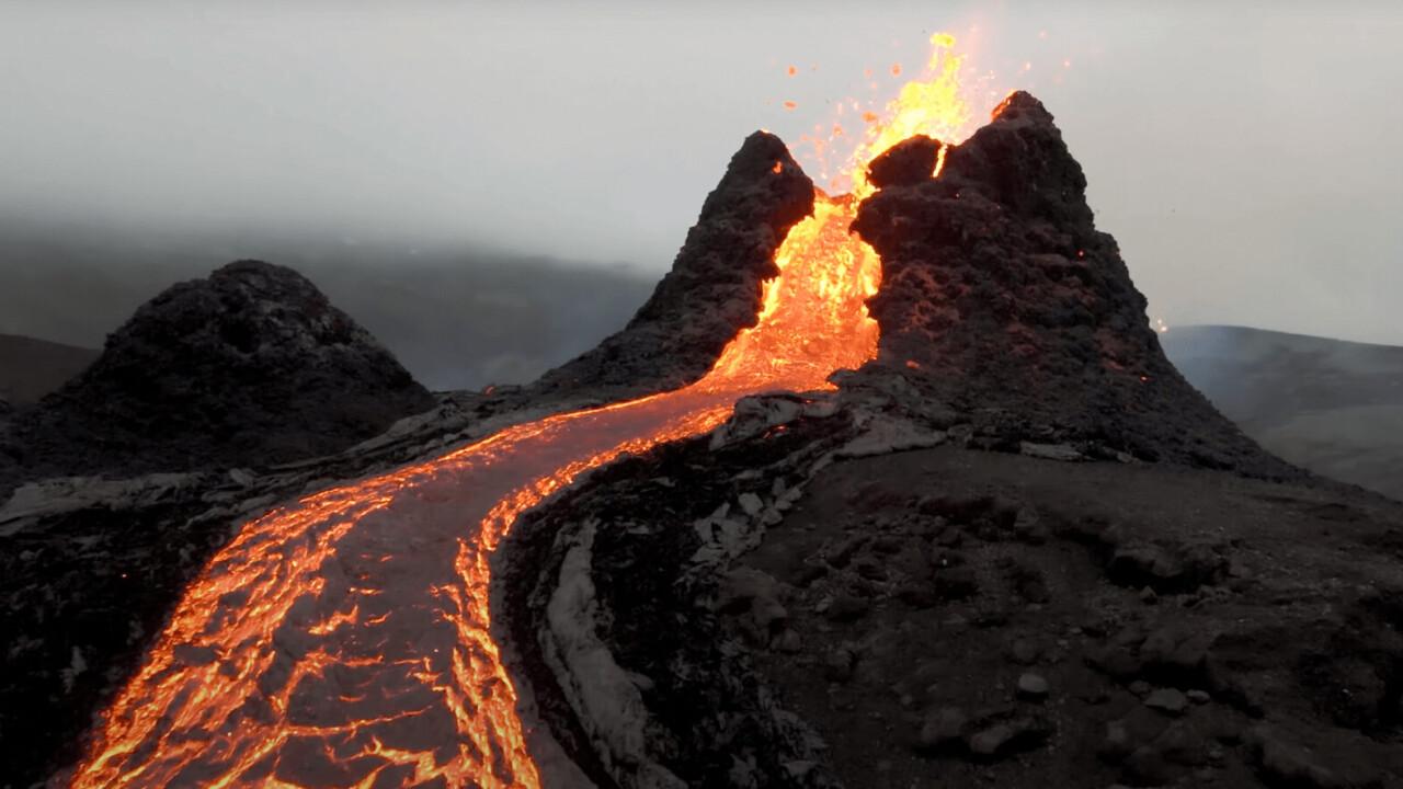 大疆fpv近距离拍摄冰岛火山喷发