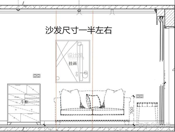 然后把装饰画靠左侧或右侧,这样非对称的设计,在大尺寸的装饰画面下