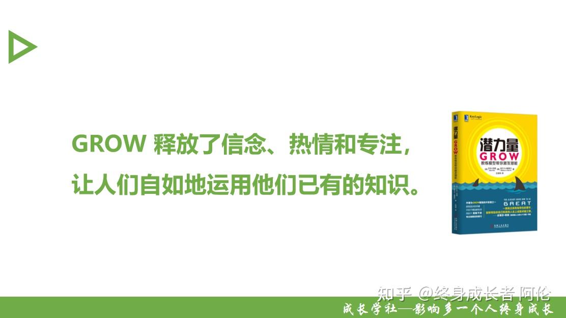 和希克森米哈伊的"心流模型"在原理是相通的,grow模型能够帮助我们