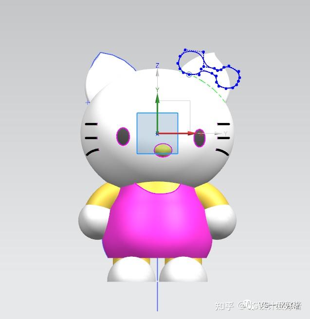 ug软件三维建模hellokitty猫这个建模思路最快捷