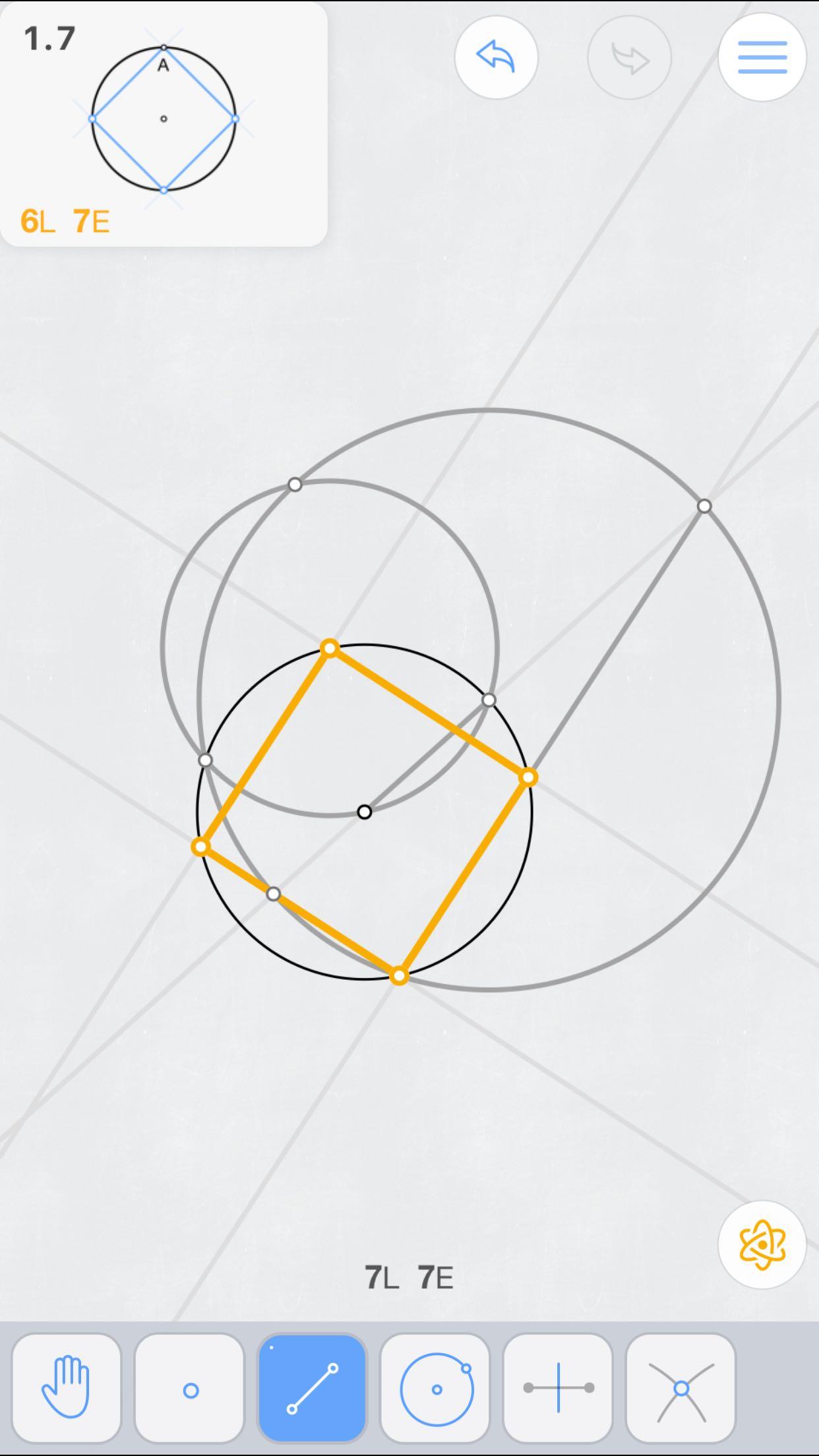 如何用尺规作图七笔画出一个已知圆心的圆的给定一个顶点的内接正方形
