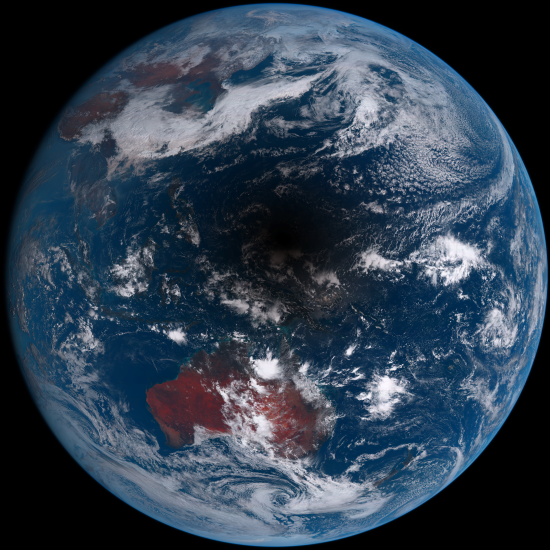 向日葵8号照片中 1月9日上午11时澳大利亚上