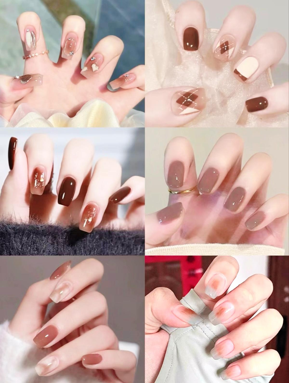 是小王吖 的想法: 冬季氛围感显白美甲,美拉德美甲泰裤辣 |  a class=