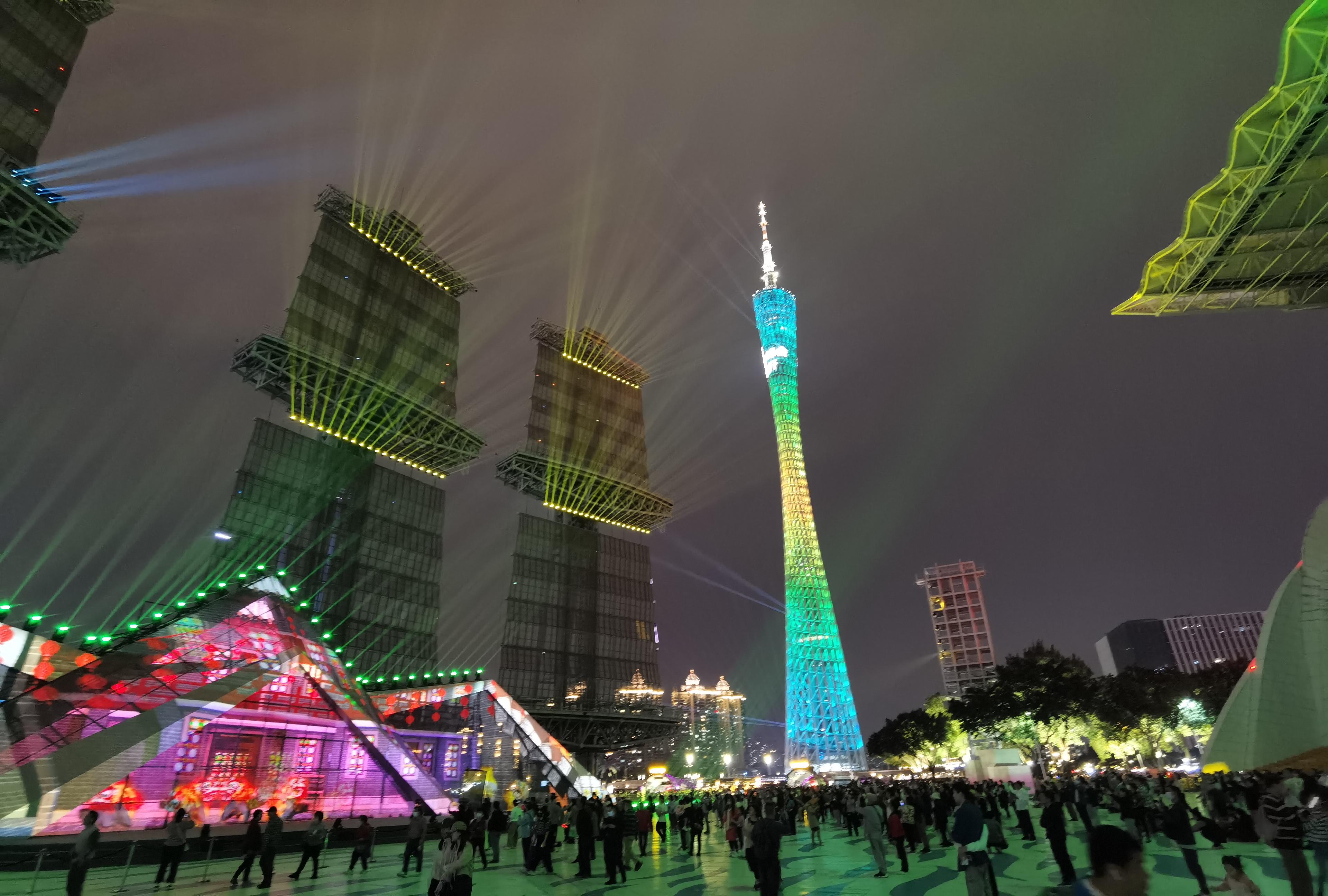 海心沙夜景绝美,广州国际灯光节