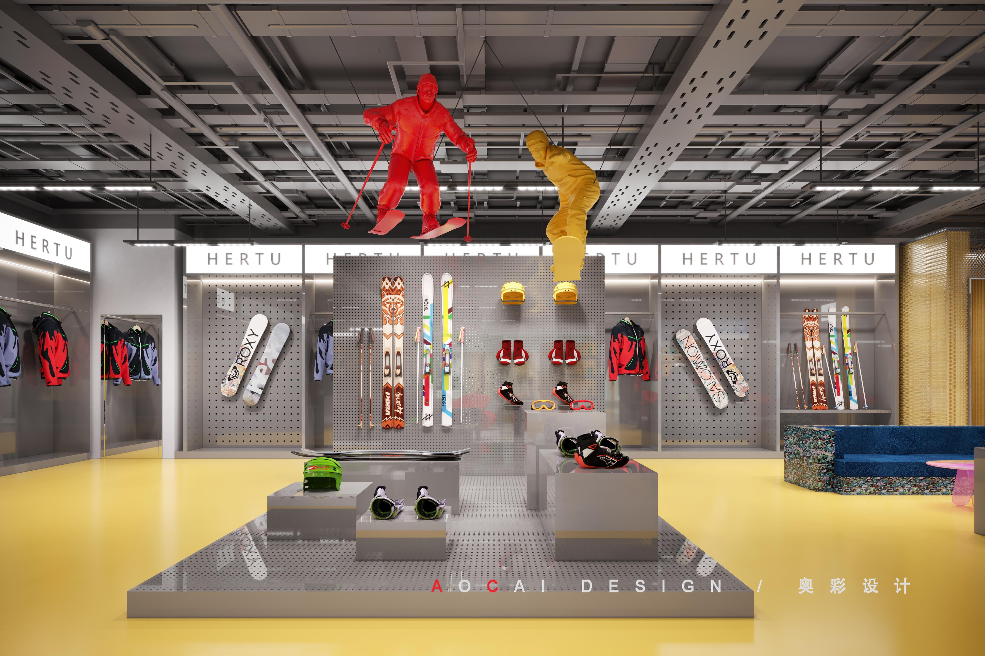 杭州奥彩效果图 的想法: 工业运动风服装店设计 | 青春活力,释放激情