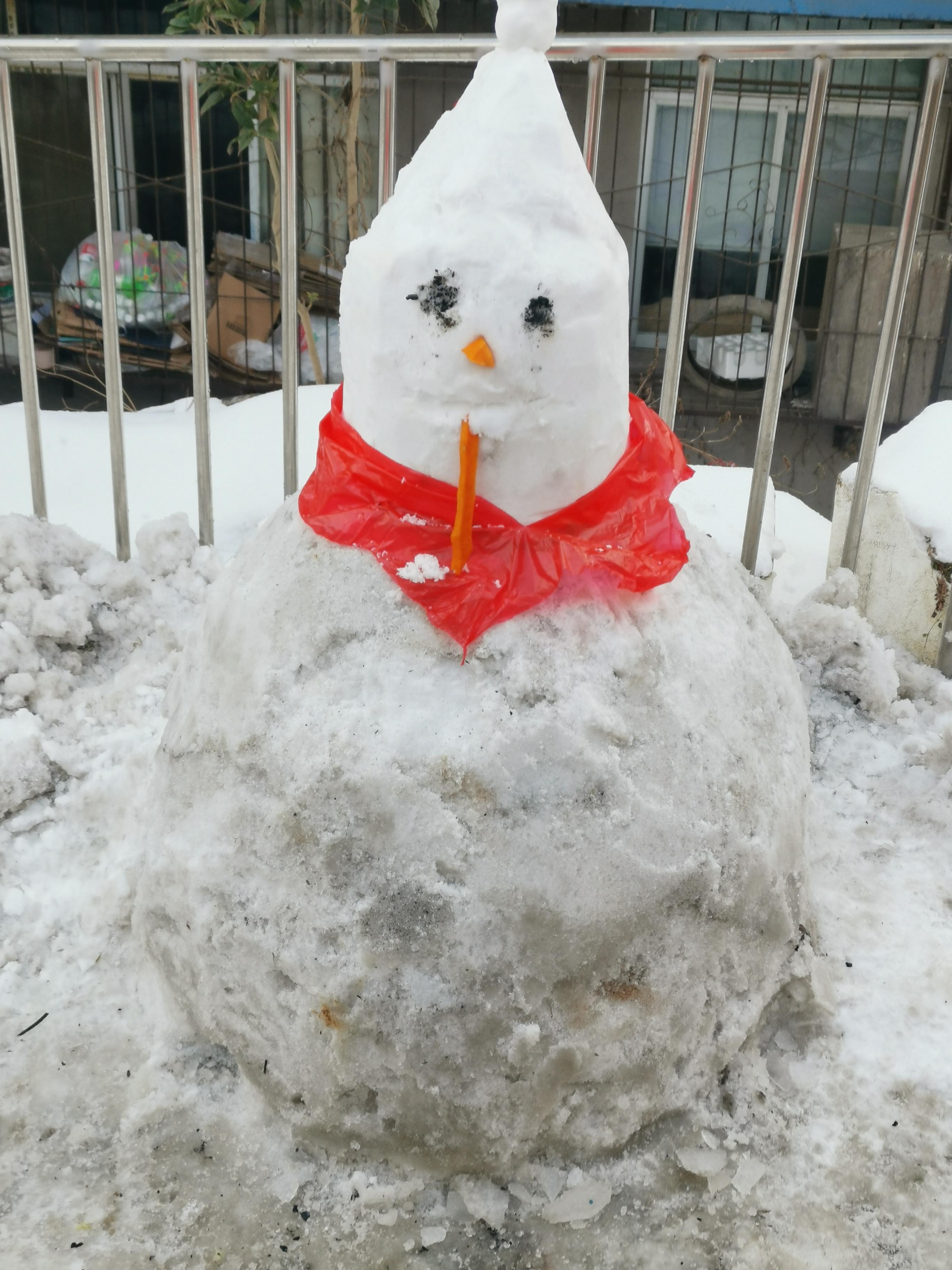 雪人实景图片