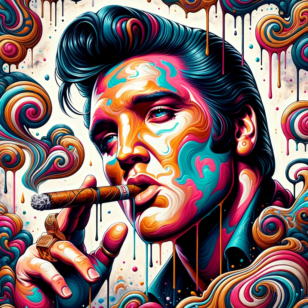 土博士 的想法: ai绘画三分天下012:超现实卡通猫王