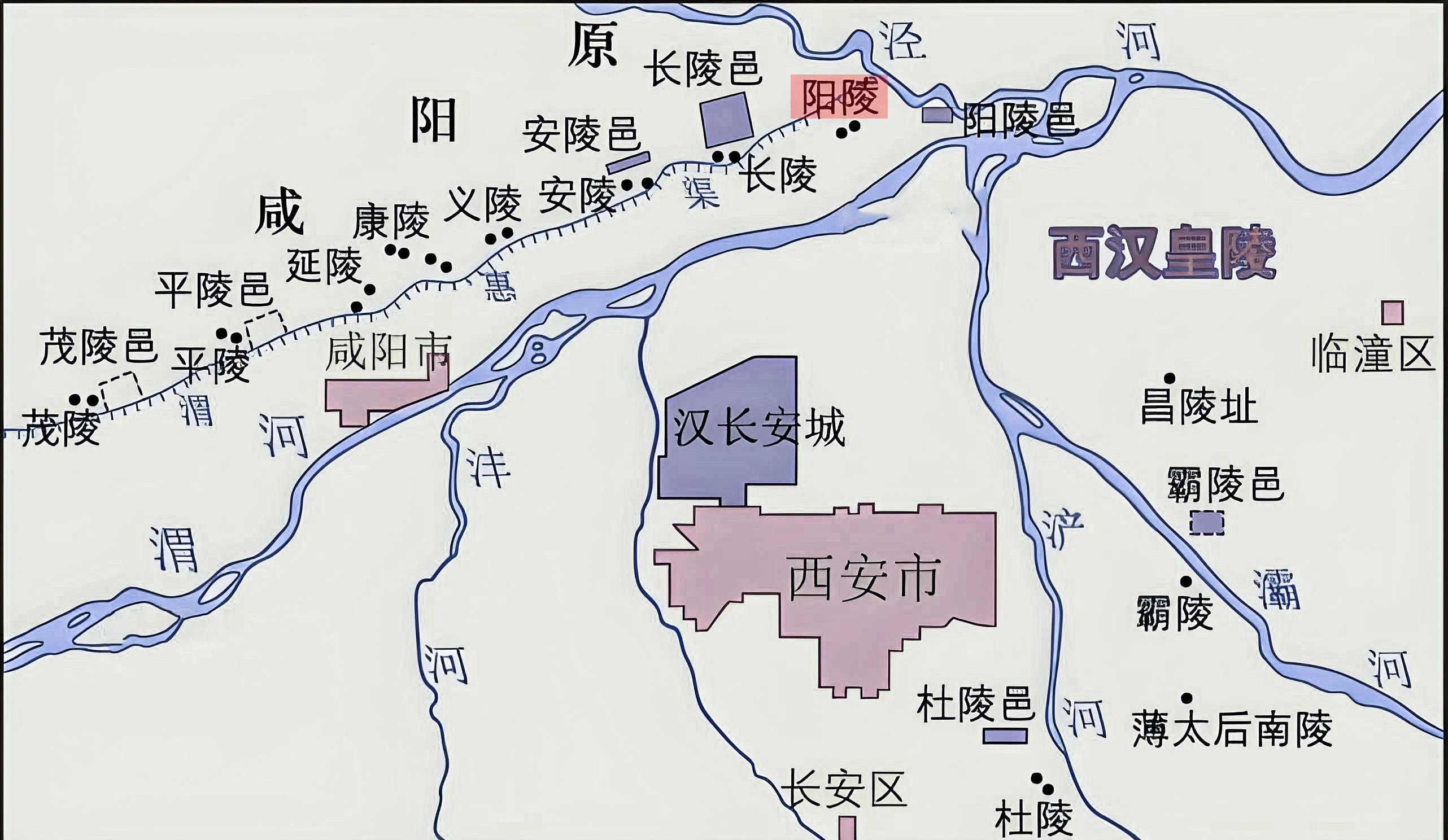 的想法: 西汉帝陵分布总览图