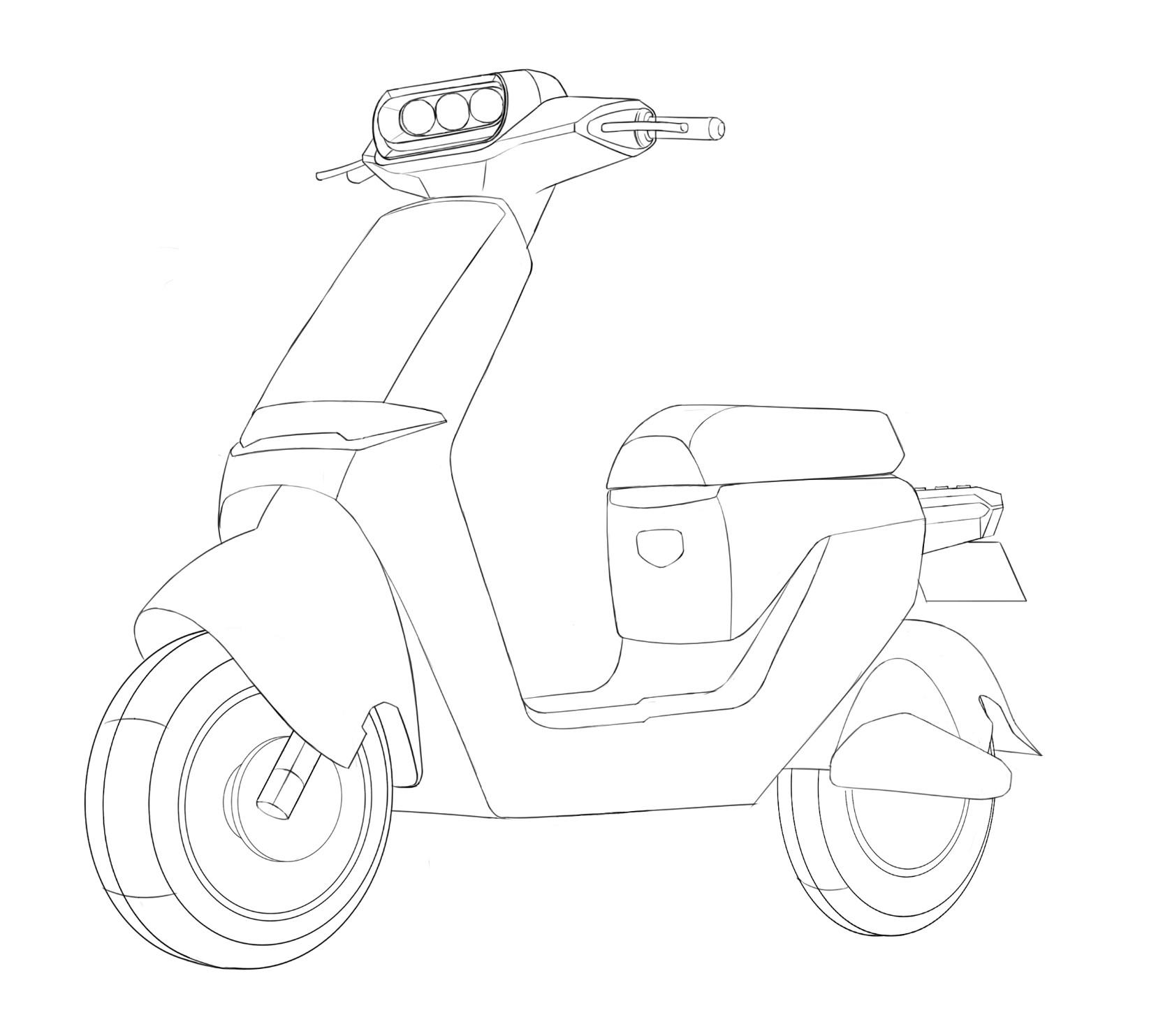 练习时长:2h 练习感想:今天主要画了电动车的