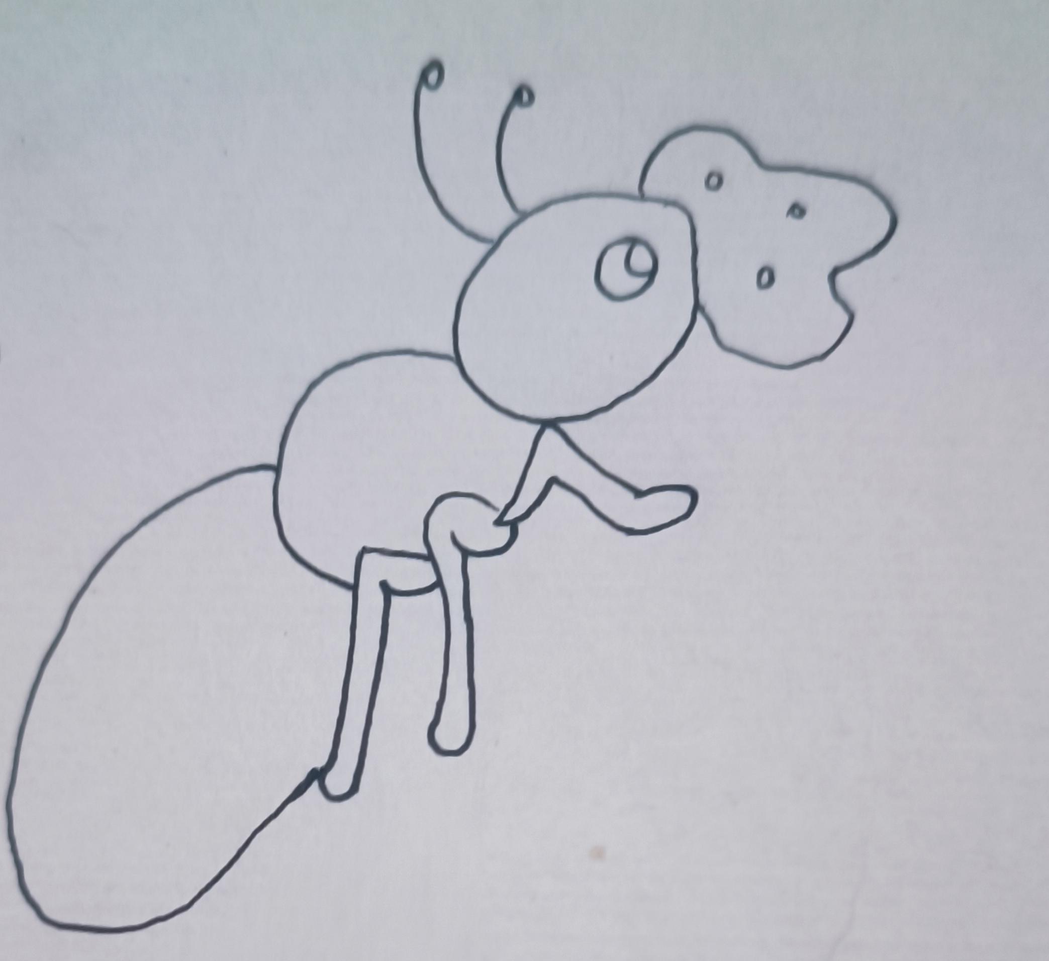 司马 的想法: 简笔画之吃东西的蚂蚁