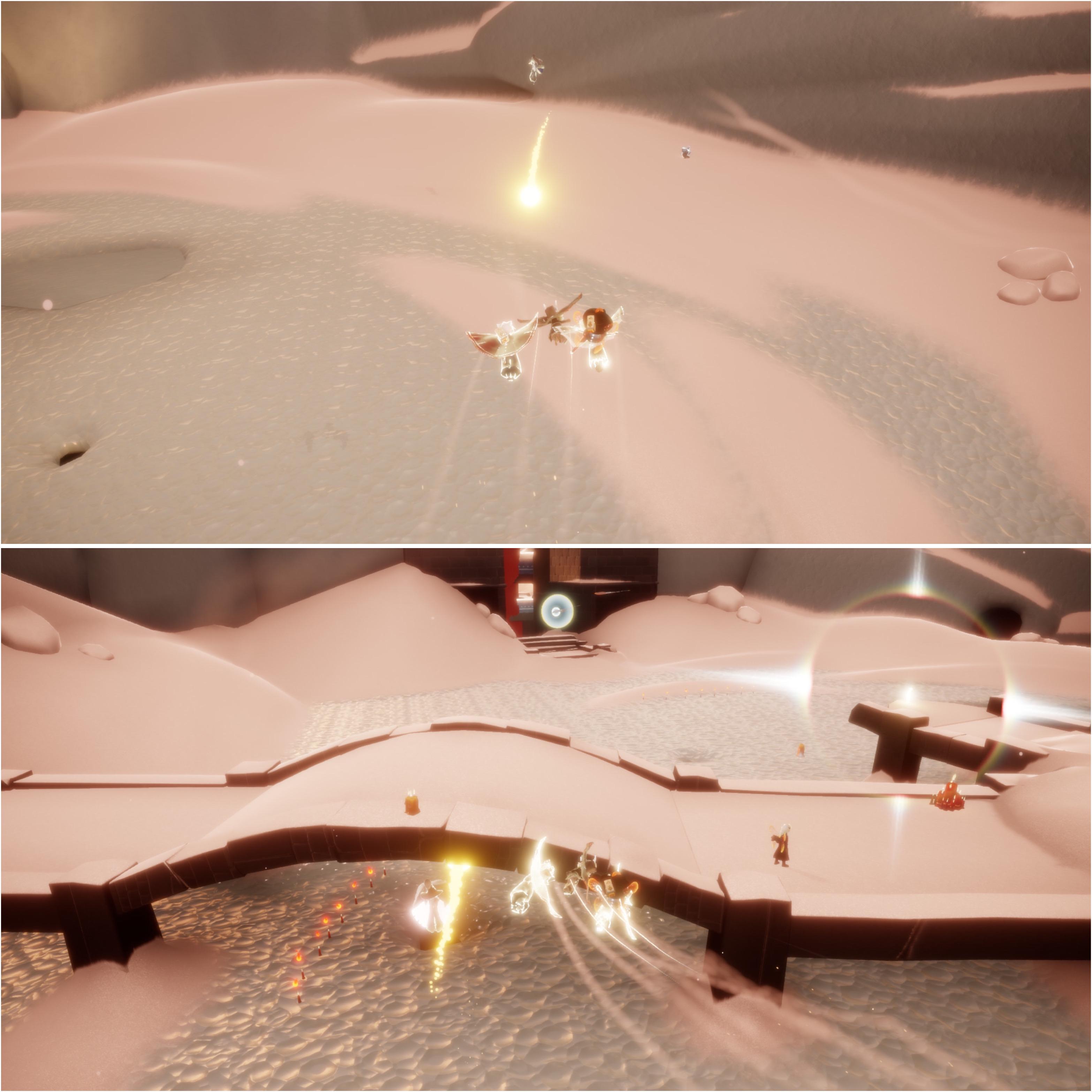 季节烛火位置 br>星光位置(霞谷滑冰场到处飞) br>先祖回忆位置(霞谷