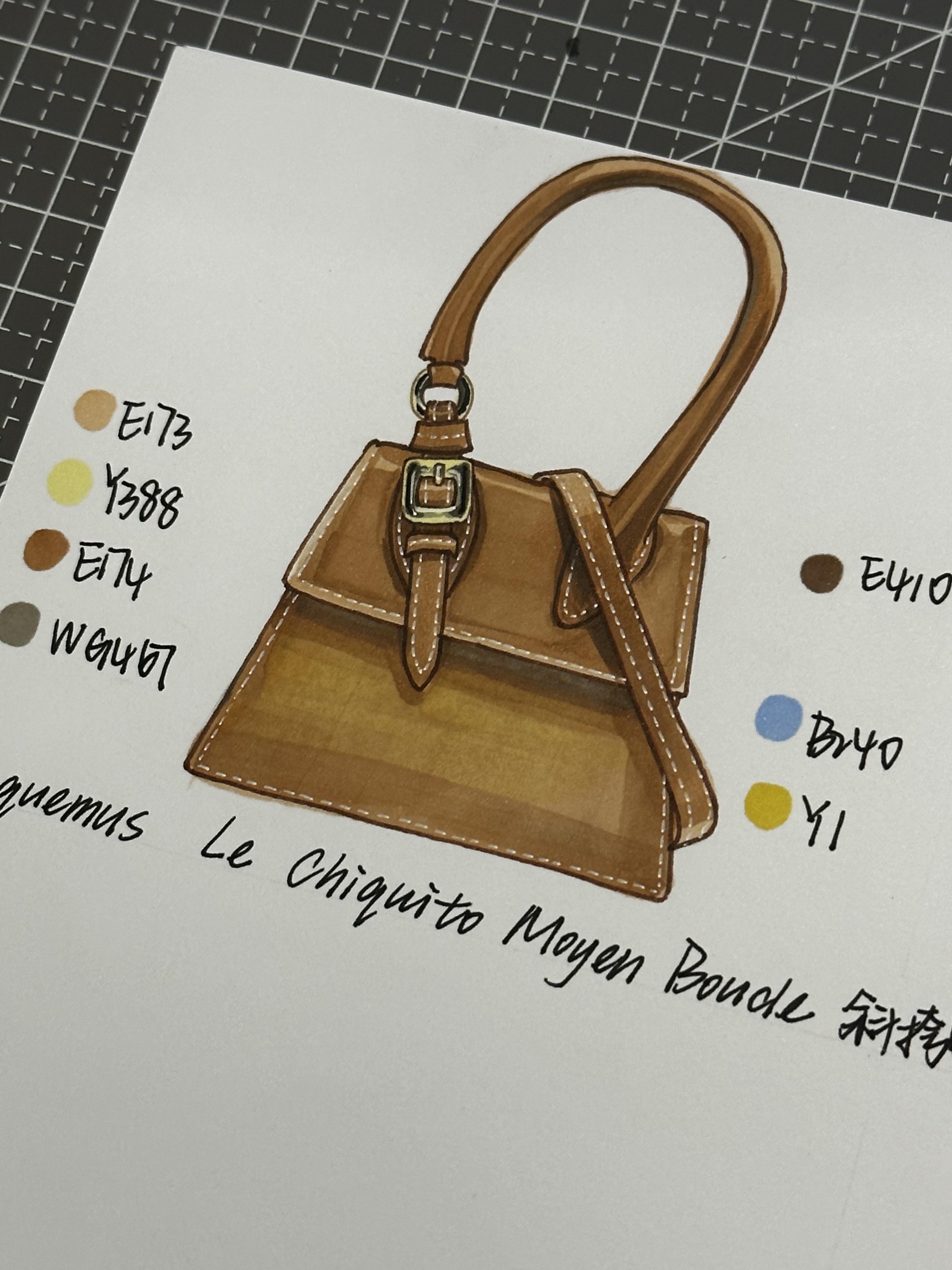 小葵学姐手绘日记 的想法: 5张图教你画斜挎包