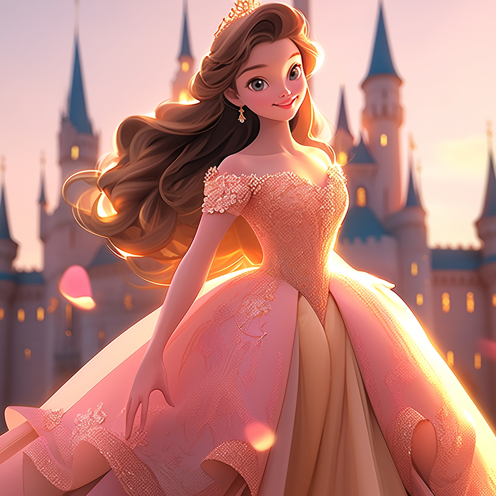 紫美人儿 的想法: 《ai迪士尼公主系列》·贝儿公主