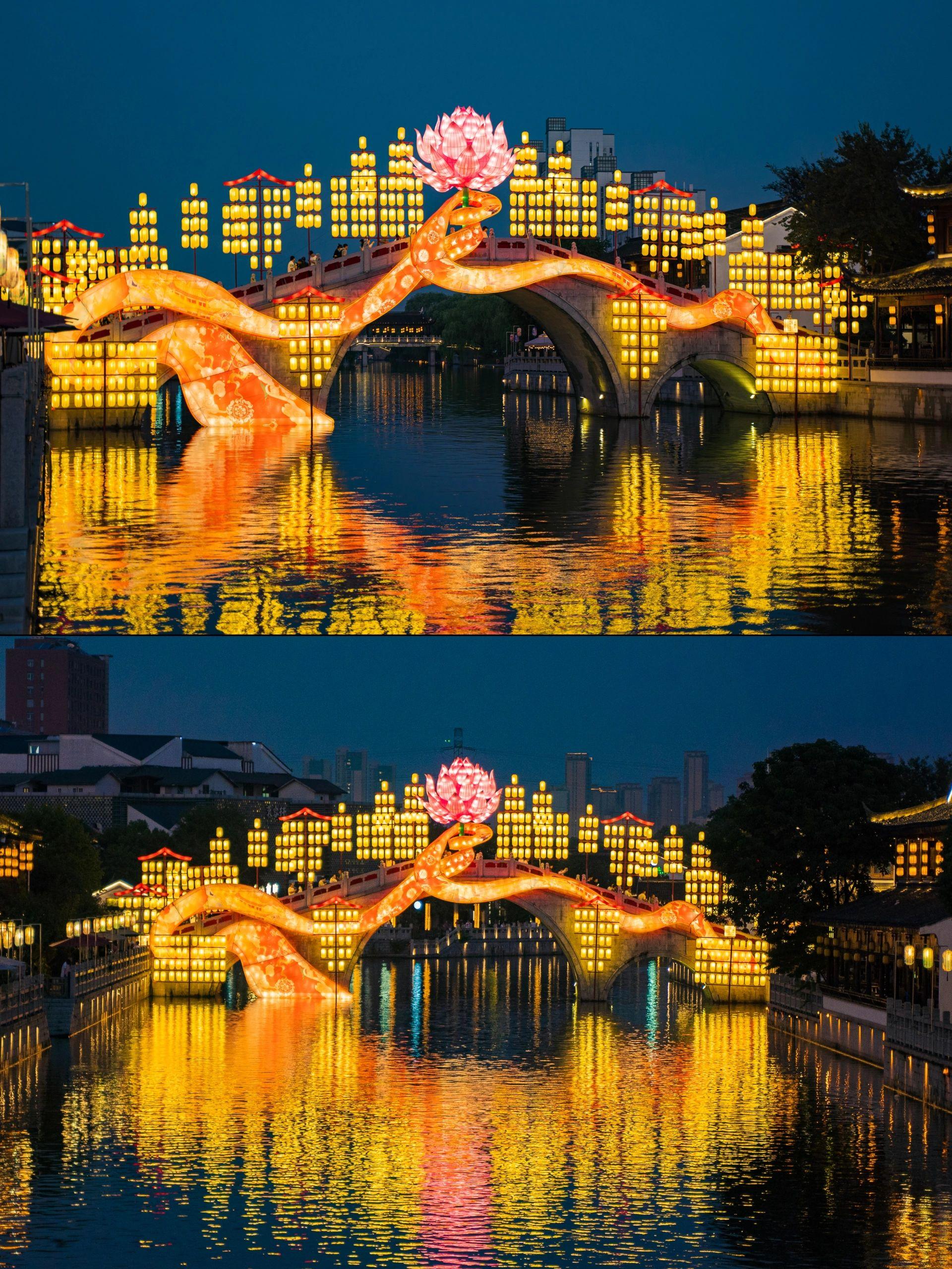 姑苏v时光 的想法: 苏州·斜塘老街中秋灯会,这氛围感绝了~ br>想和