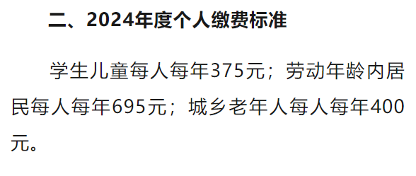 2024年城鄉居民醫療保險個人繳費差異沒來得及整理完整信息找了幾個