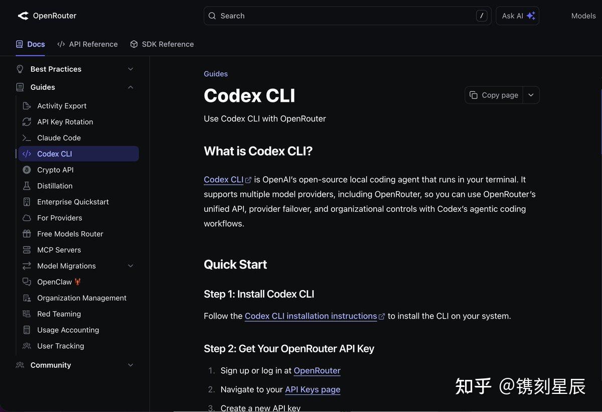 镌刻星辰 的想法: Codex 接入 OpenRouter 新指南 | 刚发布的 Codex 接入 OpenRouter 指南太实用了！一键 ...