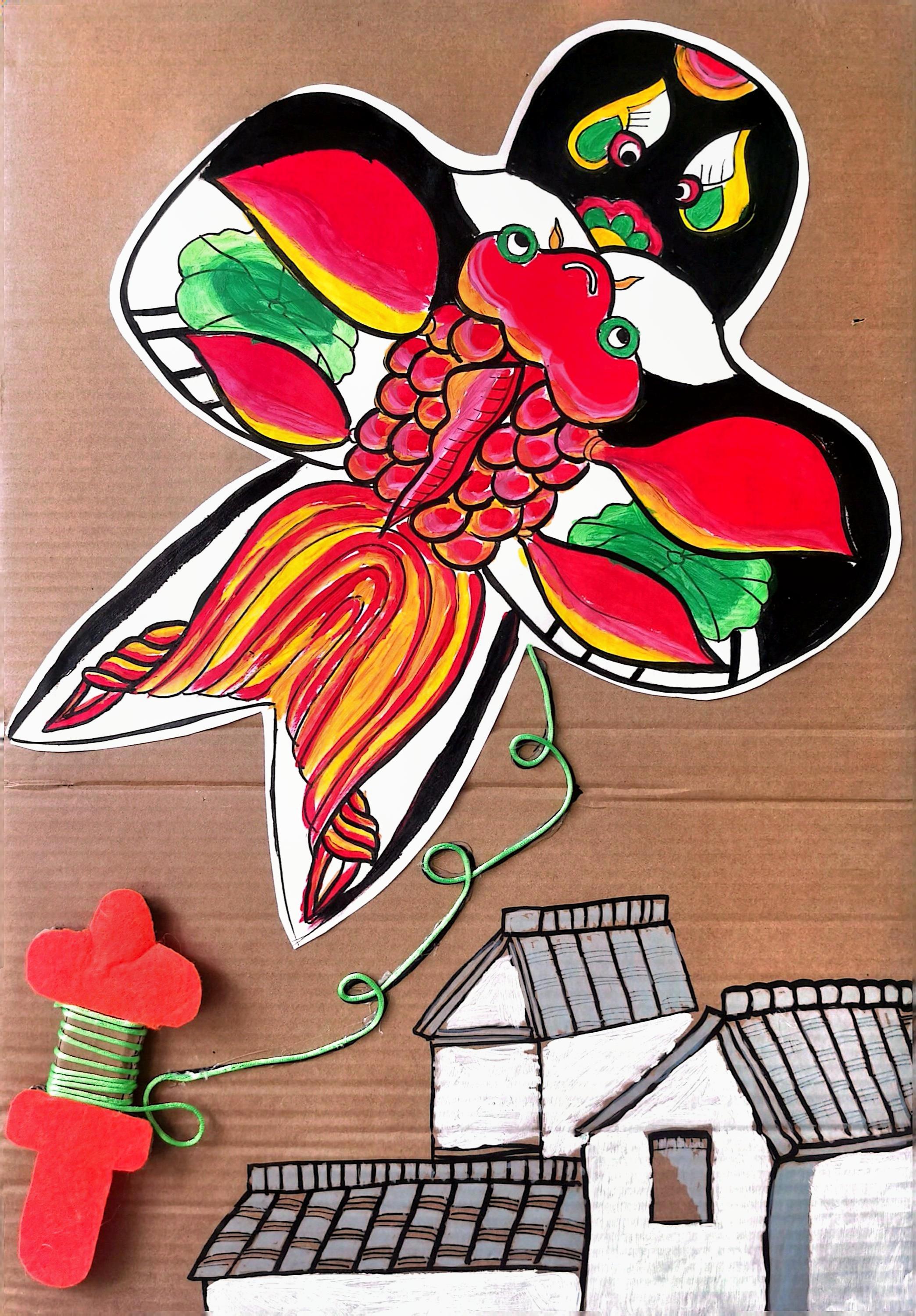 纸鸢" | 春天的时候,小鱼哥哥学到古诗《村居》里面的"儿童散学归来早