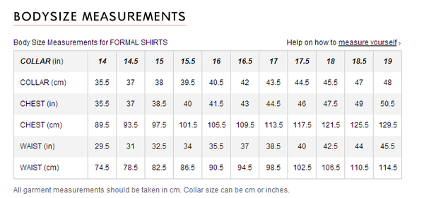 Thomas pink sale size guide