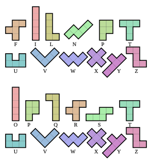 曾经做过一个俄罗斯方块游戏,收集资料时见识过几种: 四格骨牌