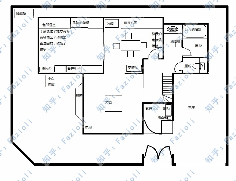 谁能画出蜡笔小新家户型图?