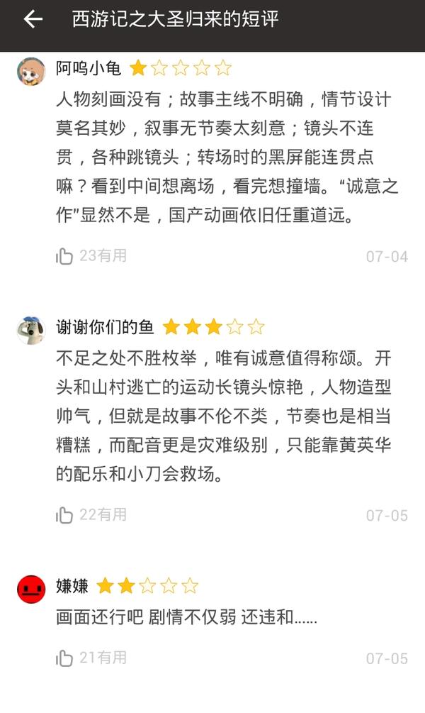 如何看待 大圣归来 豆瓣短评中的大量低分和长评中的大量高分 知乎