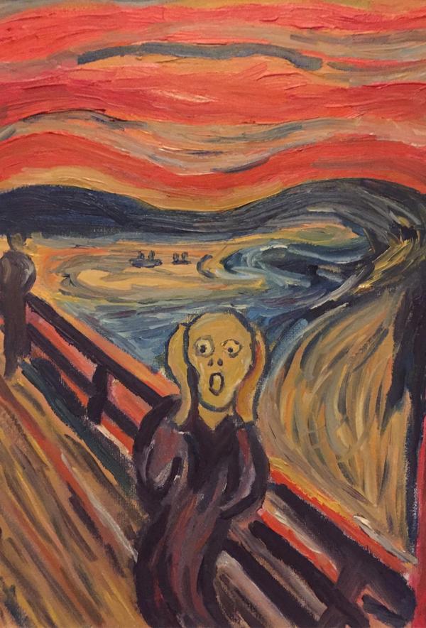 10月更新: 新作: the scream 蒙克的尖叫(呐喊)是不能免俗的.