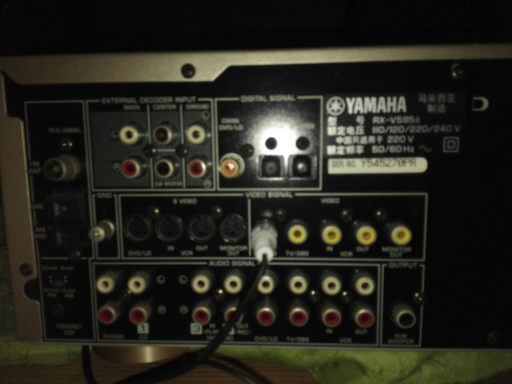 雅马哈rx-v595a功放连接5.0音响怎么连接飞傲