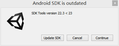 在unity5打包apk文件时SDK需不需要更新? - U
