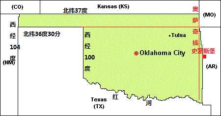这条边界是北纬33度,是由买下这片土地的托马斯·杰斐逊亲自定下的.