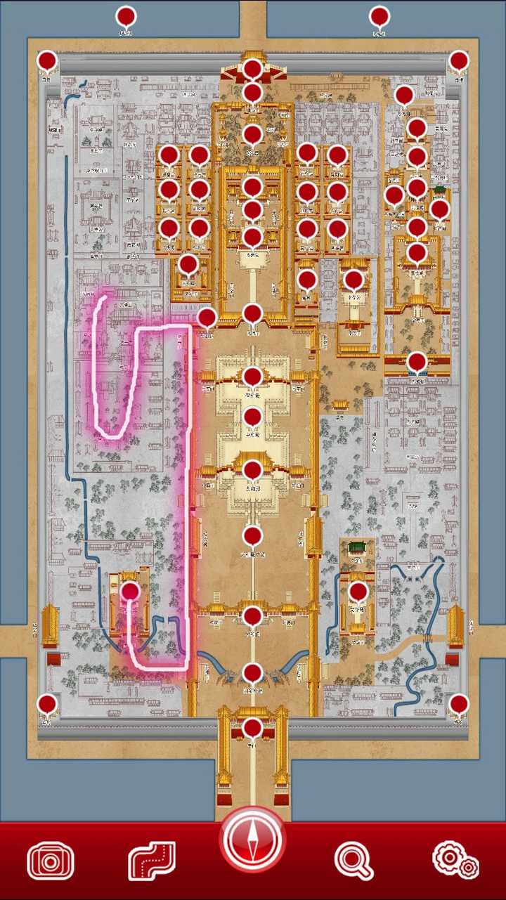 隆宗门——考古区域——慈宁花园——慈宁宫(雕塑馆)——寿康宫