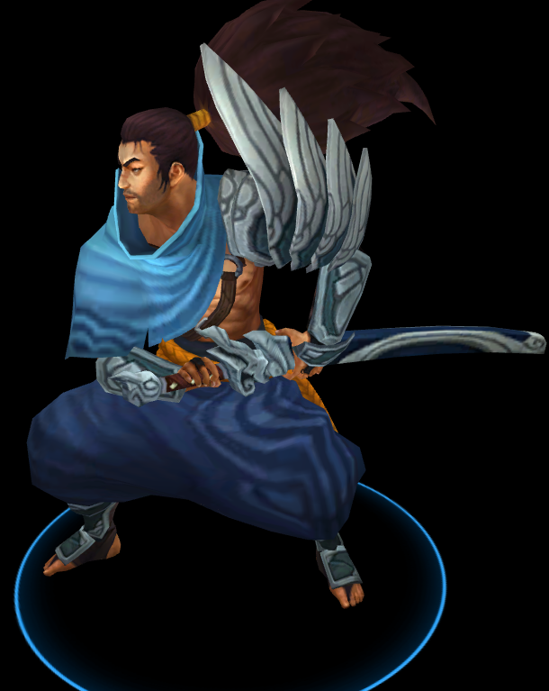 衣服皱褶:亚索衣物的皱褶则是混合使用,具体可看右腿(那些类波浪图案