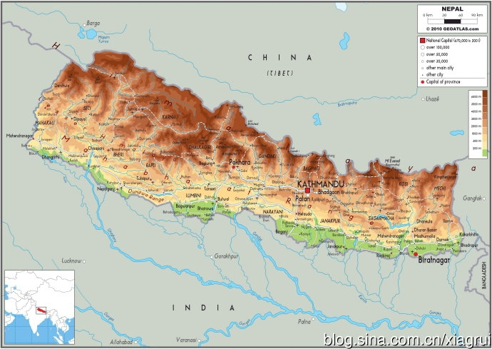 尼泊尔人口密度图片