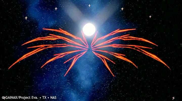 这是op图案.这张图片包含了剧中出现的使徒与eva的肖像元素.