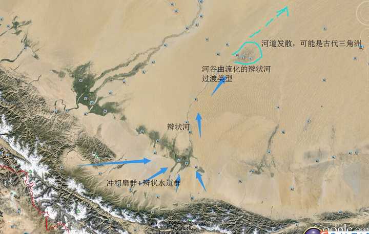 这个图里中国西北的河流属于什么类型?