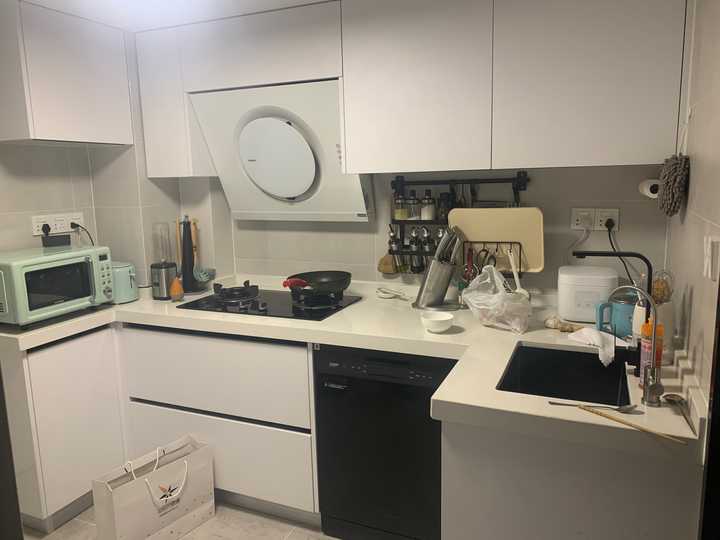 添一个厨房的照片吧.拍的时候没收拾,挺乱的