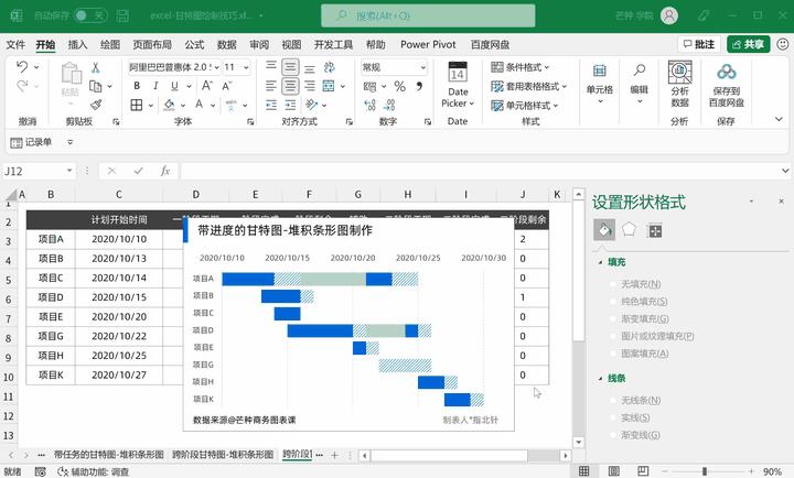 如何使用 Excel 绘制甘特图？ - 知乎