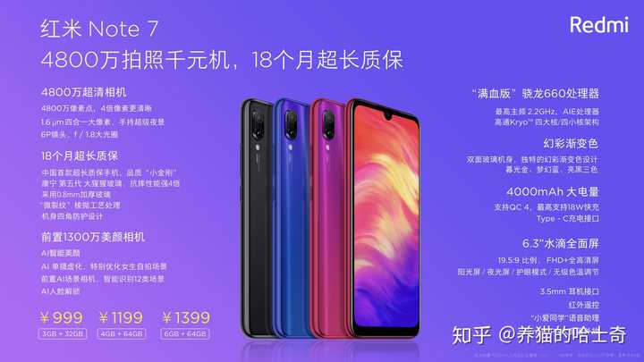 如何评价小米独立品牌 红米redmi 发布的首款手机红米note 7 定价