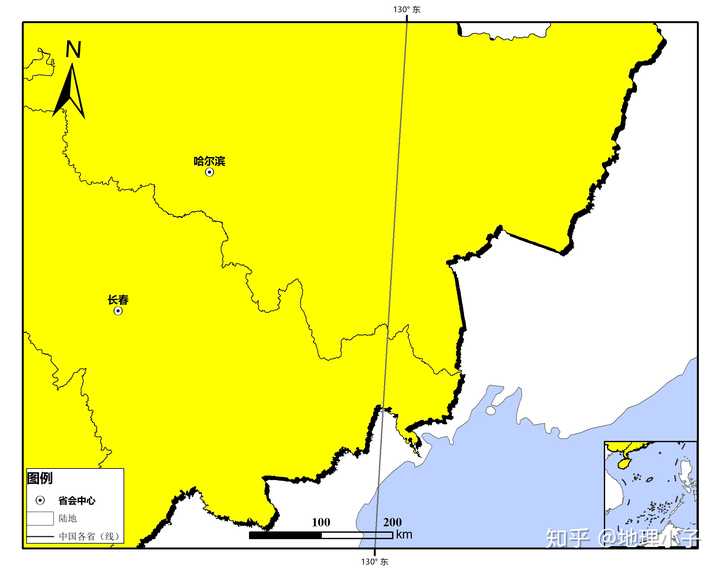 例如在arcgis软件中,默认采用坐标北,但可以通过指北针的设置采用真北