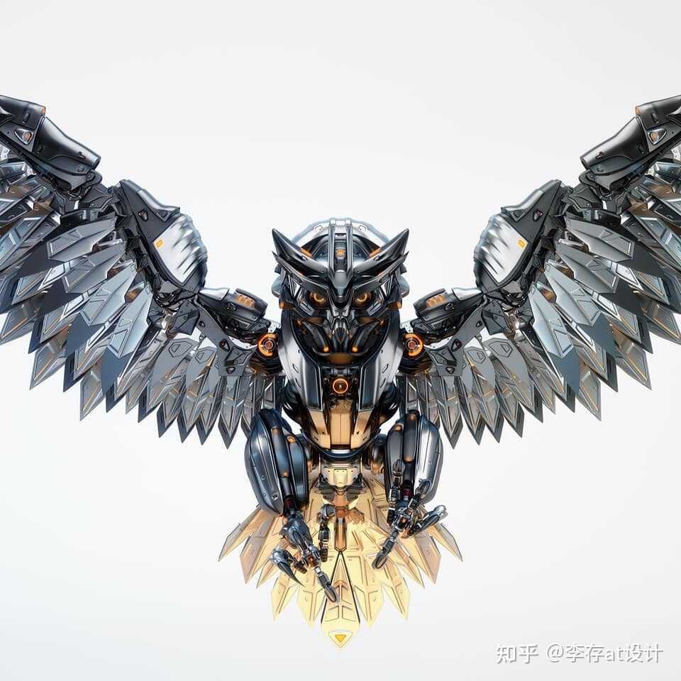 3d数字艺术作品,赛博朋克概念猫头鹰鹰设计,作者vang ck2021-05-14