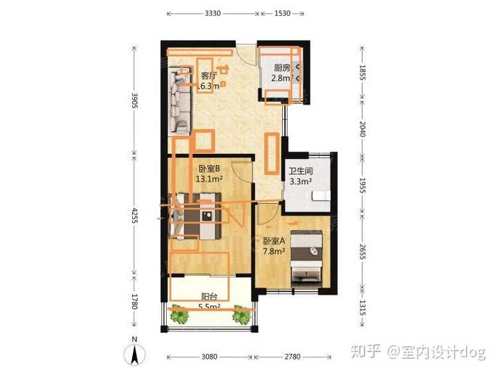 50平左右两室怎么装修