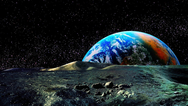 月球上看地球 真实图片