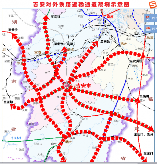 吉安高铁线路图图片