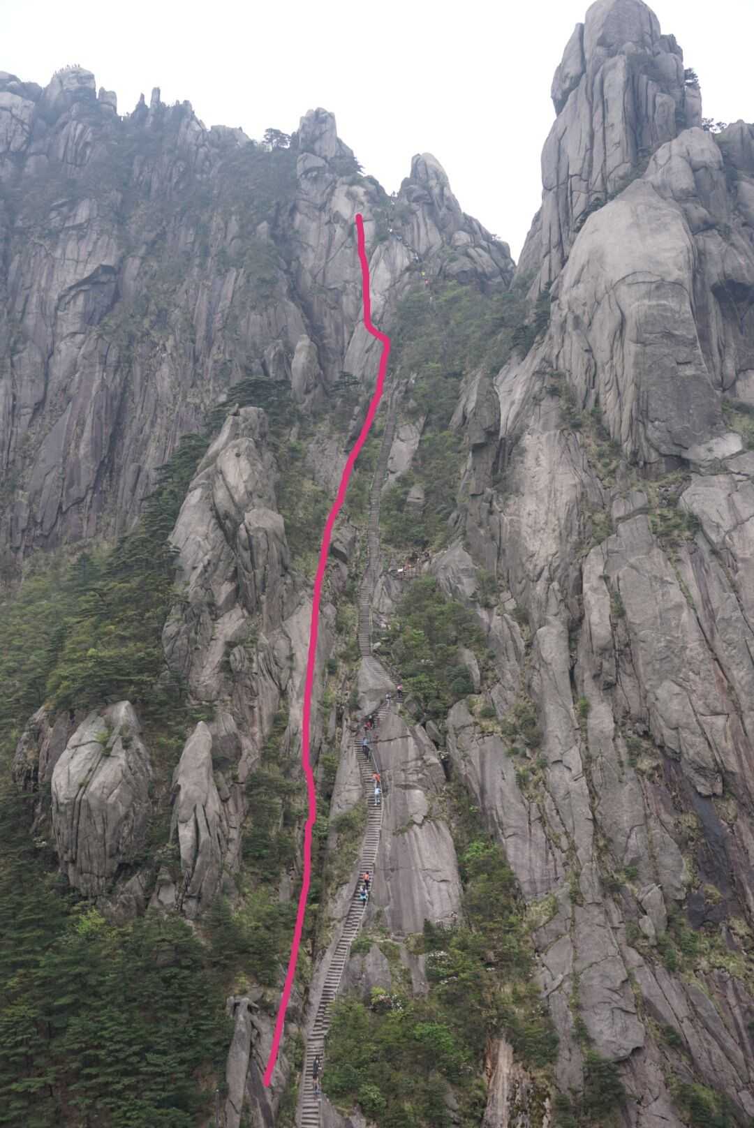 我觉得黄山的天都峰真的很危险啊!