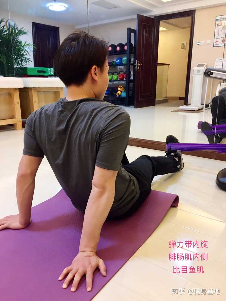 弹力带内旋,训练部位,腓肠肌内侧,比目鱼肌,腓肠肌内侧,次数15-18rm
