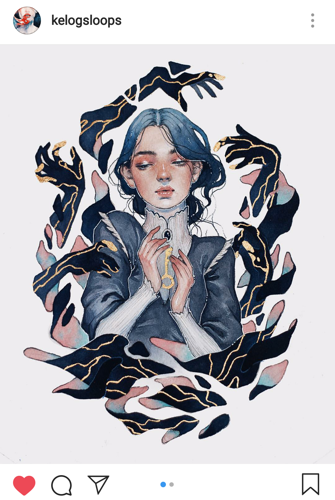 澳洲画师kelogsloops他最近才刚办了个人画展,也有在油管上传相关的