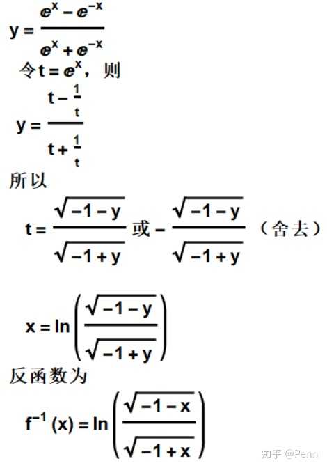 这个函数的反函数求的过程怎么写呀