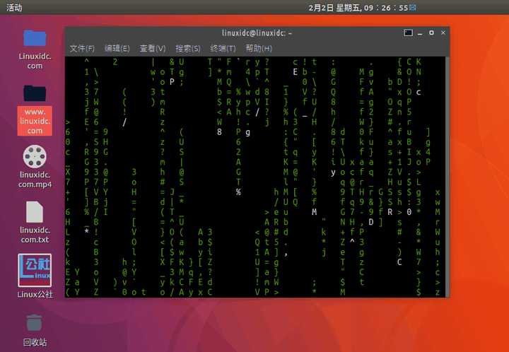 显示黑客帝国界面 $ sudo apt-get install matrix $ matrix