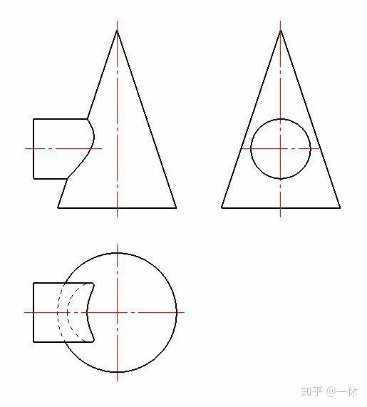 圆柱和圆锥相贯线画法图片