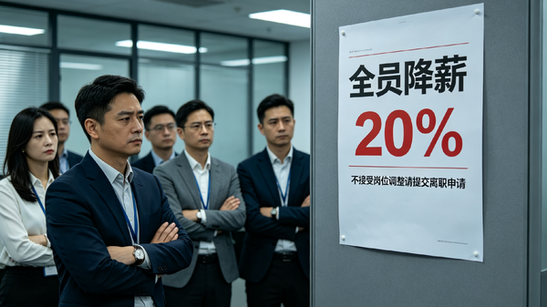 公司说全员降薪 20% 不接受就走人，第二天有同事没有来，公司人事却联系，说让休息一天后复岗，为什么？